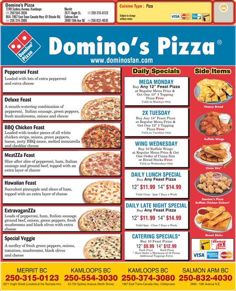 dominos casino menu|Domino's Home Page .